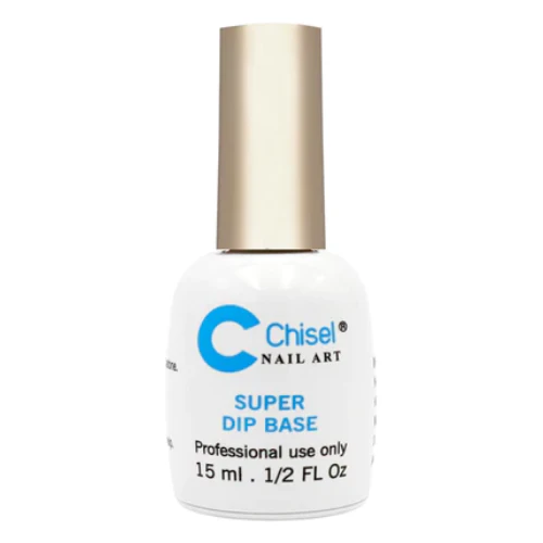 Chisel Dip Essentials 0.5oz, comes in a sleek white bottle with a gold cap, and is labeled for professional use only.