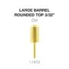 Gold-colored Cre8tion 2-Way Rounded Top Carbide Bit 3/32" Large Barrel, labeled item number 17412.