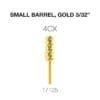Image of a gold-colored, barrel-shaped Cre8tion 2-Way Carbide Small Barrel Bit 3/32" labeled "4CX" with a diameter of 3/32 inches and the product number 17125.