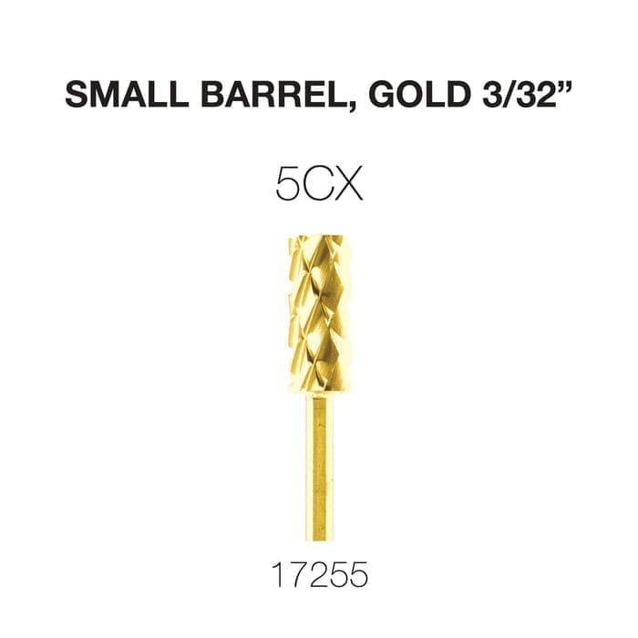 Image of a gold-colored Cre8tion 2-Way Carbide Small Barrel Bit 3/32", labeled "5CX" at the top with the model number "17255" at the bottom.