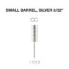 Image of a Cre8tion 2-Way Carbide Small Barrel Bit 3/32" with a silver finish. The code "CC" is displayed above it, and the number "17012" is shown below.