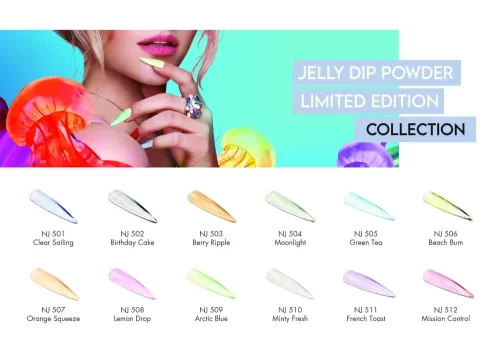 Jelly dip powder limited edition collection from NuGenesis.
NuGenesis 2oz Dip Powder Collection.