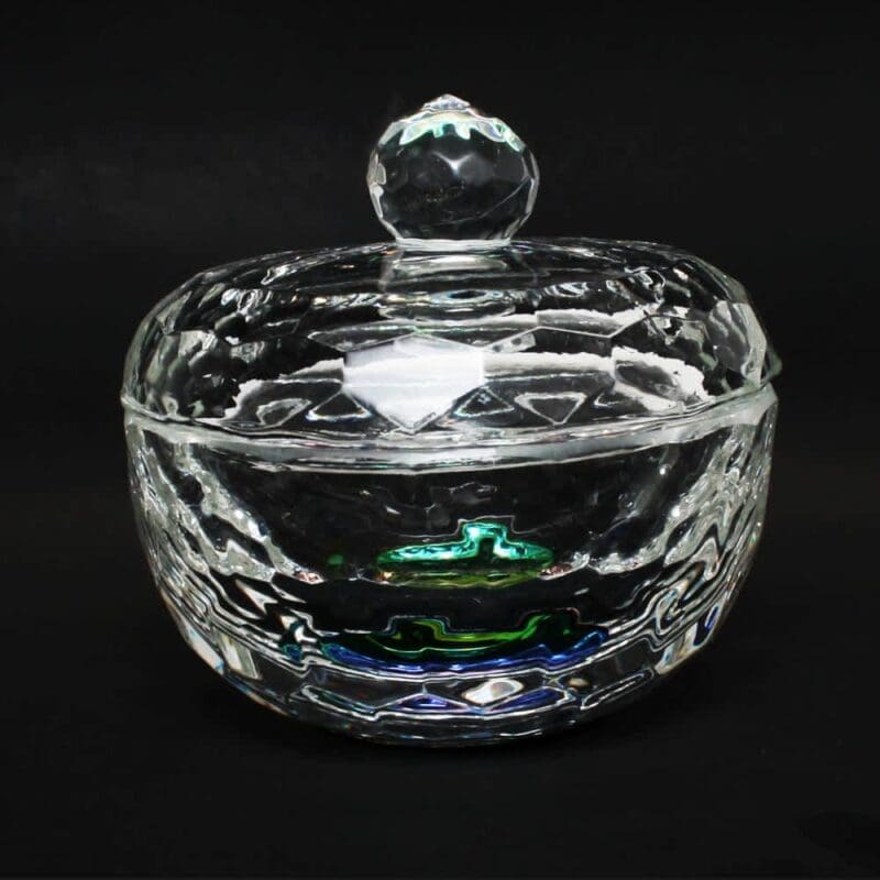Crystal Beauty Premium Large Round Glass Powder Jar