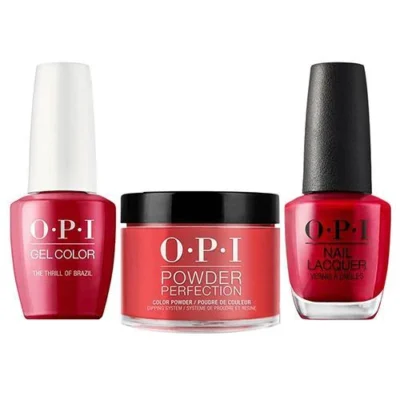 OPI Matching Trio Set - GelColor, Nail Lacquer & Dip Powder - A16 - THE THRILL OF BRAZIL