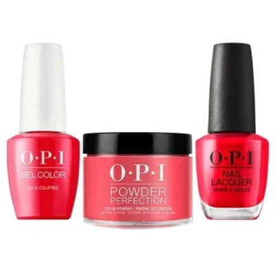 OPI Matching Trio Set - GelColor, Nail Lacquer & Dip Powder - C13 - COCA-COLA RED