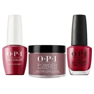 OPI Matching Trio Set - GelColor, Nail Lacquer & Dip Powder - H02 - CHICK FLICK CHERRY