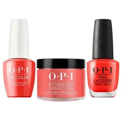 OPI Matching Trio Set - GelColor, Nail Lacquer & Dip Powder - H47 - A GOOD MAN-DARIN IS HARD TO FIND