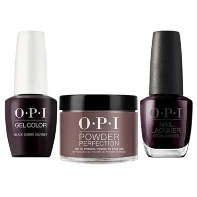 OPI Matching Trio Set - GelColor, Nail Lacquer & Dip Powder - I43 - BLACK CHERRY CHUTNEY