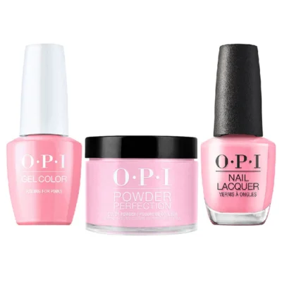OPI Matching Trio Set - GelColor, Nail Lacquer & Dip Powder - D52 - RACING FOR PINKS