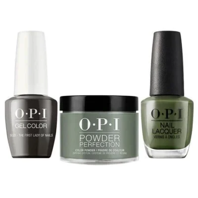 OPI Matching Trio Set - GelColor, Nail Lacquer & Dip Powder - W55 - SUZI-FIRST LADY OF NAILS