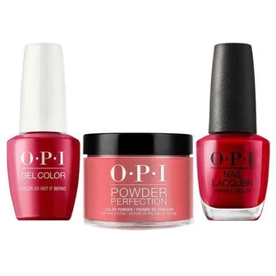 OPI Matching Trio Set - GelColor, Nail Lacquer & Dip Powder - Z13 - COLOR SO HOT IT BERNS