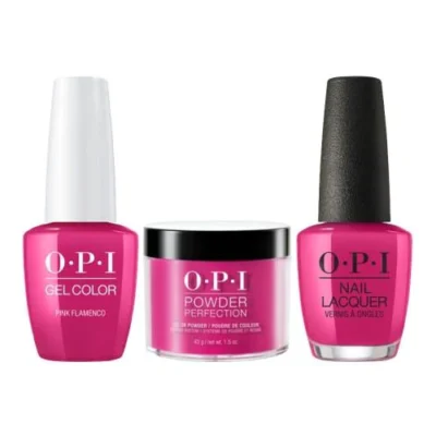 OPI Matching Trio Set - GelColor, Nail Lacquer & Dip Powder - E44 - PINK FLAMENCO