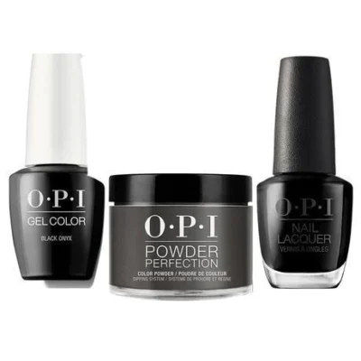 OPI Matching Trio Set - GelColor, Nail Lacquer & Dip Powder - T02 - BLACK ONYX