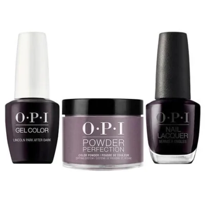 OPI Matching Trio Set - GelColor, Nail Lacquer & Dip Powder - W42 - LINCOLN PARK AFTER DARK