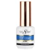 A bottle of Cre8tion Metallic Chrome Base Coat 0.5oz with a golden cap and white label displaying "No Wipe," "15ml 0.5oz," and "Professional." This stunning metallic chrome base coat offers a sleek finish.