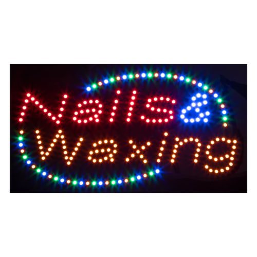 LED Sign "Nails & Waxing" Square