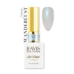 Lavis Gel Wanderlust Collection 0.5oz nail polish in white and gold.