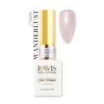 Lavis Gel Wanderlust Collection 0.5oz nail polish in a white bottle with a gold rim.