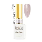 Lavis Gel Wanderlust Collection 0.5oz nail polish in a white bottle with a gold rim.