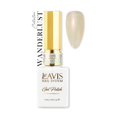0.5oz Lavis Gel Wanderlust Collection nail polish in a white bottle.