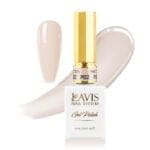 A bottle of Lavis Gel Pink Collection 0.5oz nail system polish in shade P02, with a sample swatch of the polish color shown beside it.