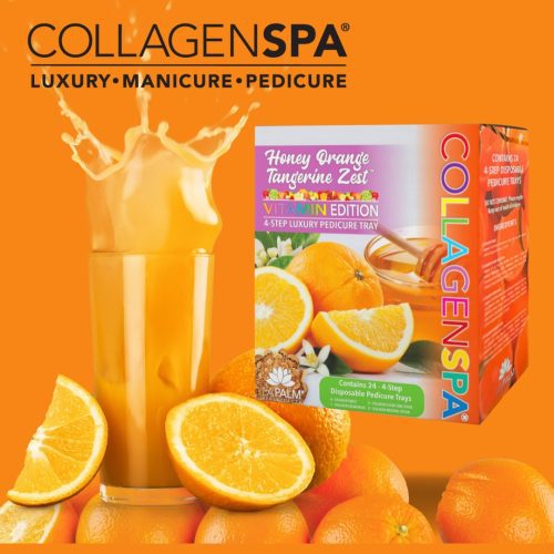 Collagen Spa 4 Step Pedi Tray (24 Trays/Box) LEMON LIME spa pampering manicure and pedicure.