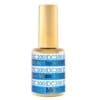 A bottle of DND DC Matte Top Coat 0.5oz nail polish with a blue and gold label.