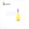 A KYE Premium Bit Small Barrel 5.35mm nail drill bit with a yellow handle on a white surface against a white background with the "sunshine nail & beauty supply" logo at the