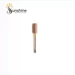 A KYE Premium Bit Small Barrel 5.35mm textured nail drill bit isolated on a white background with the sunshine nails & beauty supply logo above.