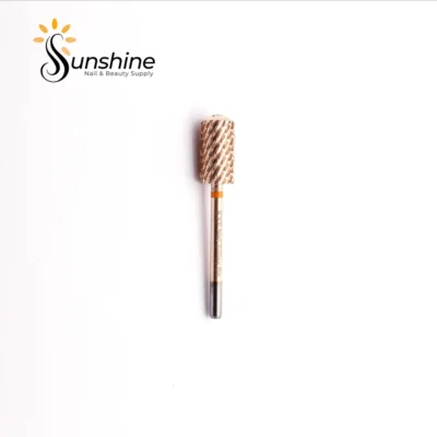 Carbide nail drill bit with KYE Premium Bit Large Barrel Smooth Safety Top 6.6mm on a plain background with the sunshine nails & beauty supply logo.