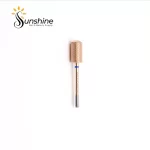 A KYE Premium Bit Large Barrel Smooth Safety Top 6.6mm carbide nail drill bit displayed on a white background with the logo "sunshine nails & beauty supply" at the top.