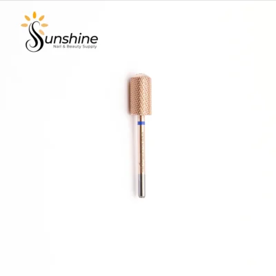 A KYE Premium Bit Large Barrel Smooth Safety Top 6.6mm carbide nail drill bit displayed on a white background with the logo "sunshine nails & beauty supply" at the top.