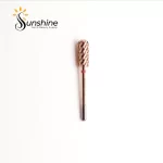 A KYE Premium Bit Small Barrel Smooth Safety Top 5.35mm nail drill bit against a white background with the logo "sunshine nails & beauty supply" at the top.