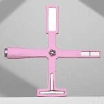 Pink multifunctional Cat Eye Magnet Stick with multiple ports in a cross shape.