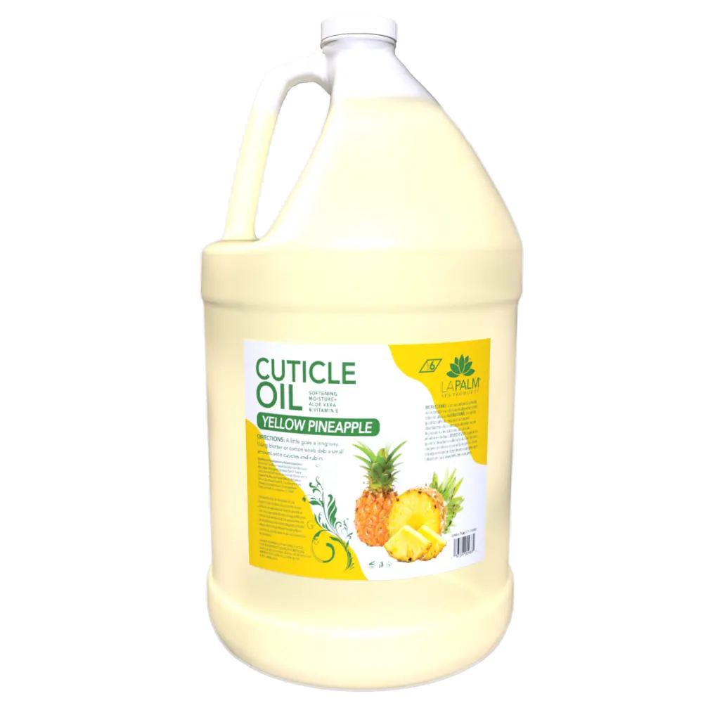 A large plastic case of La Palm Cuticle Oil Yellow Pineapple Case, labeled as La Palm Cuticle Oil.