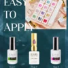 Instructional image showcasing a Lavis nail system with steps to apply nail gel: Step 1 - Apply base coat and cure. Step 2 - Apply LAVIS Cat Eye CE2 from the Under The Sea Collection and cure. Step 3 - Apply top coat and cure.