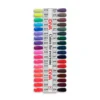 A chart showcasing the 48 shades from the DND DIVA Duo nail polish collection, each clearly numbered for easy reference. The palette includes a diverse range of hues, from light pastels to rich dark tones, ideal for achieving a stunning diva-worthy manicure.