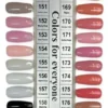 Discover the DND DIVA Duo display featuring 50 nail polish color samples, each identified by its unique number. Spanning from subtle neutrals to striking reds and pinks, this collection adds a glamorous flair to any style.