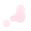 Two light pink liquid drops on a white background, one larger and irregularly shaped and the other smaller and circular, evoke the delicate shade of CND PLEXIGEL Color Builder Peach Moonstone.