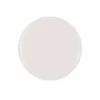 A sleek and minimalistic design akin to the Gelish Solid Cream Gel Polish 6pc Palette - Act Natural, featuring a plain, round, white plate with a smooth surface, centered against a pristine white backdrop.