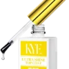 Bottle of KYE Rubber Base with a gold-capped applicator, contains 15ml (0.5oz) and features no HEMA.