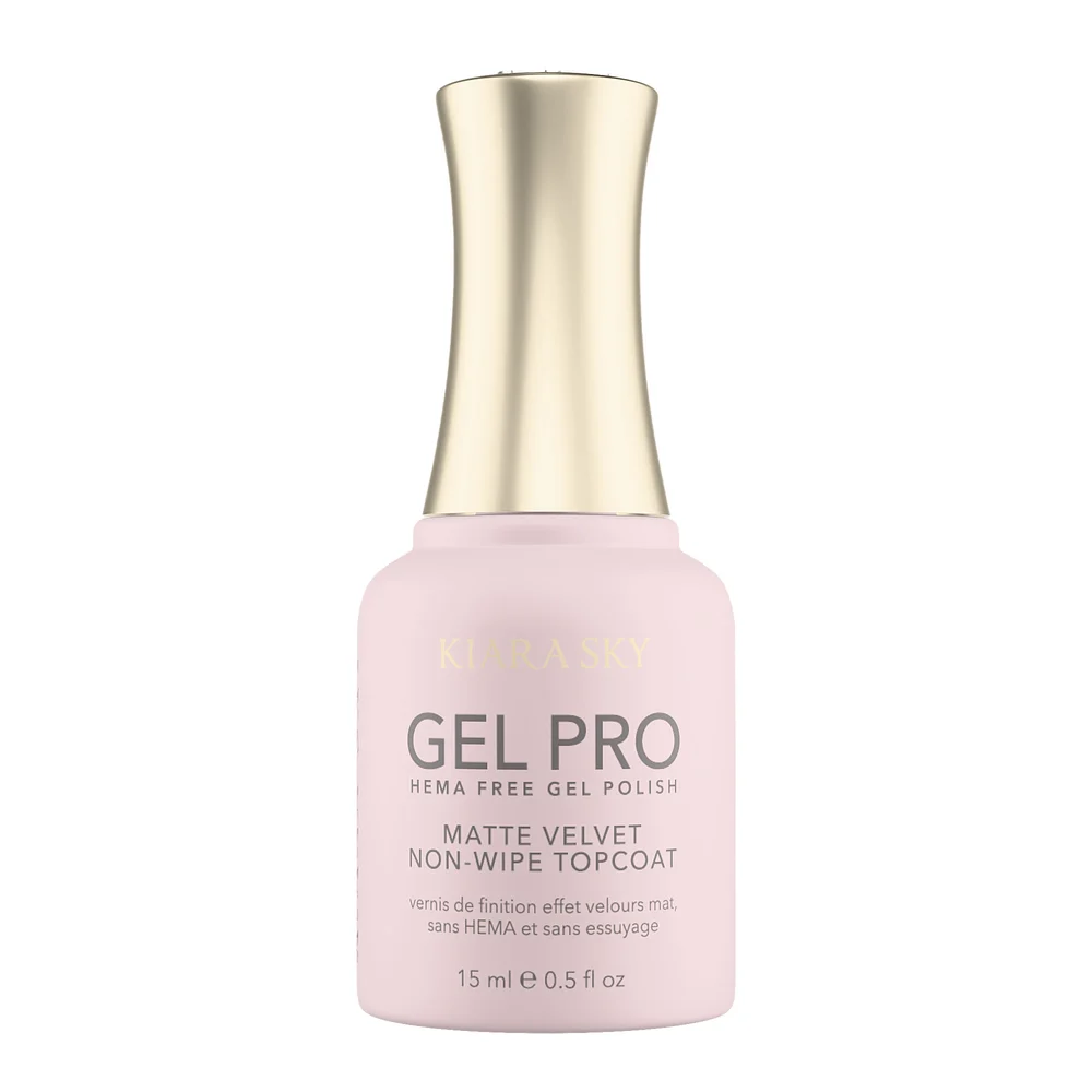Kiara Sky Gel Pro Hema Free Gel Polish Matte Velvet Non-Wipe Topcoat
