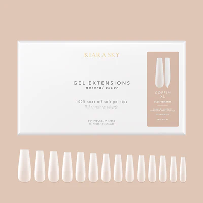 Kiara Sky Gel Extensions Sculpted Cover Soft Gel Tips (504pcs) - COFFIN -