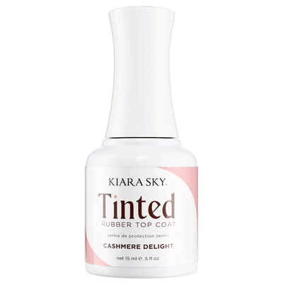 Kiara Sky 2-in-1 Tinted Rubber Top Coat | HEMA-Free Gel Strengthener & Gloss Finish (0.5oz)