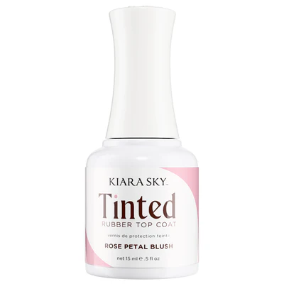 Kiara Sky 2-in-1 Tinted Rubber Top Coat | HEMA-Free Gel Strengthener & Gloss Finish (0.5oz)