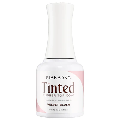 Kiara Sky 2-in-1 Tinted Rubber Top Coat | HEMA-Free Gel Strengthener & Gloss Finish (0.5oz)