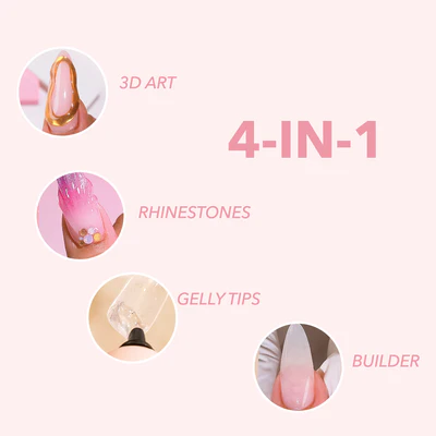 Kiara Sky 4-in-1 Gel Nail Glue HEMA-Free | Extension, Art, Rhinestone & Builder Gel