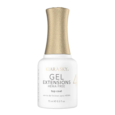 Kiara Sky Gel Extensions Step #4 Top Coat – HEMA-Free High Gloss Non-Wipe Seal (0.5oz)