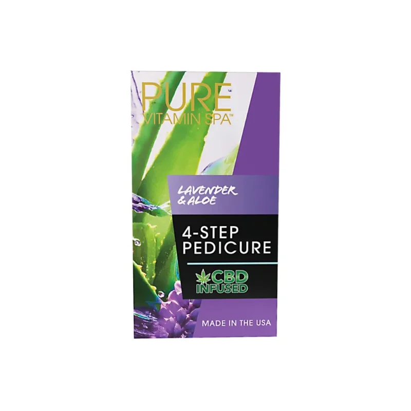 PURE Vitamin Spa 4-Step CBD Infused Pedicure Kit – 60 Pack Case, Made in USA