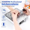 X15 Professional Cordless Nail Dust Collector – 4500RPM Brushless, Adjustable Suction, Reusable Filter